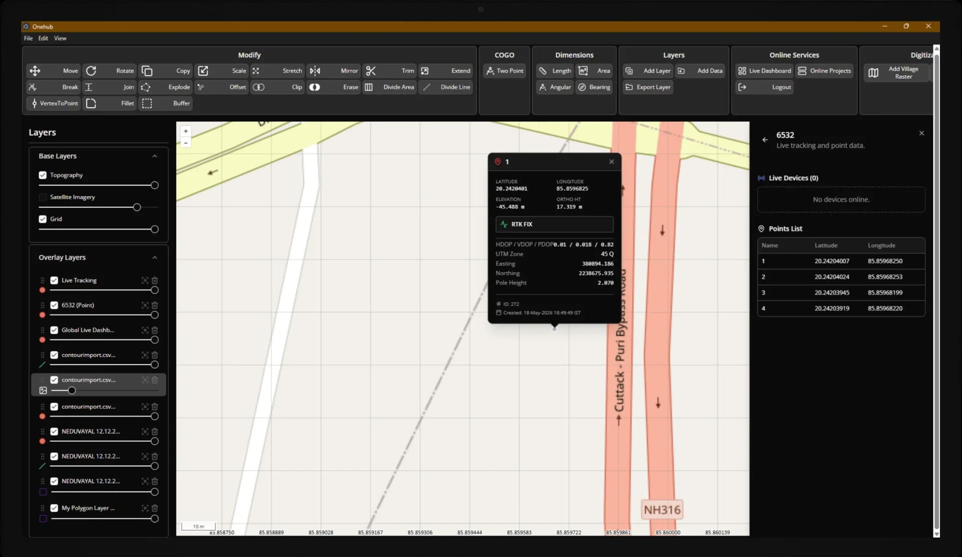 Airace OneHub live field team tracking on map