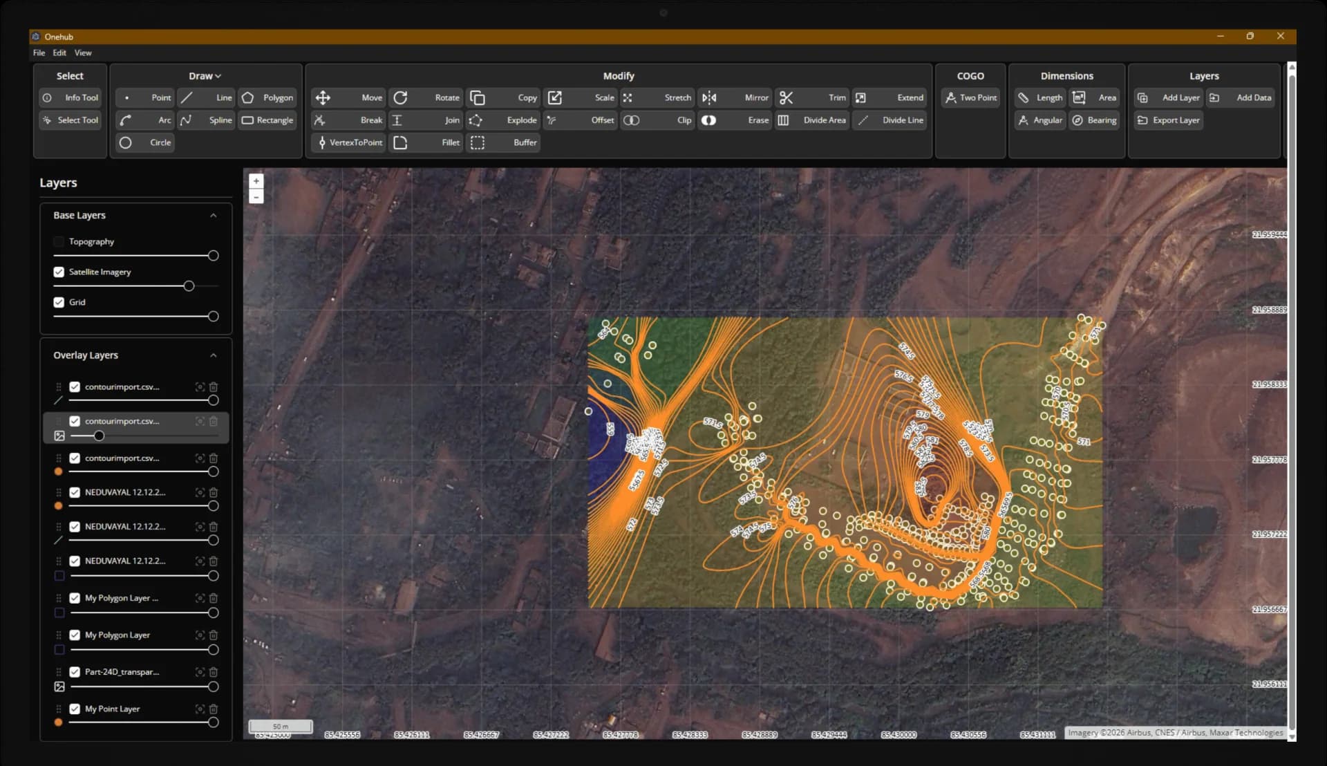 Airace OneHub surface and contour analysis