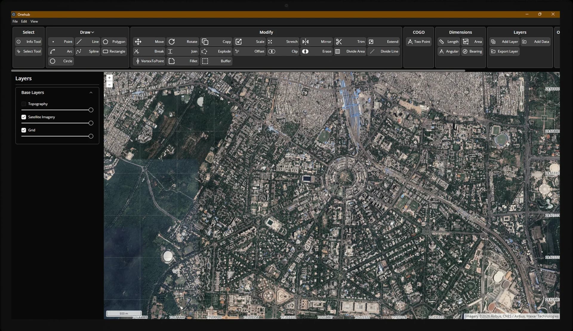 Airace OneHub map with WMS overlay